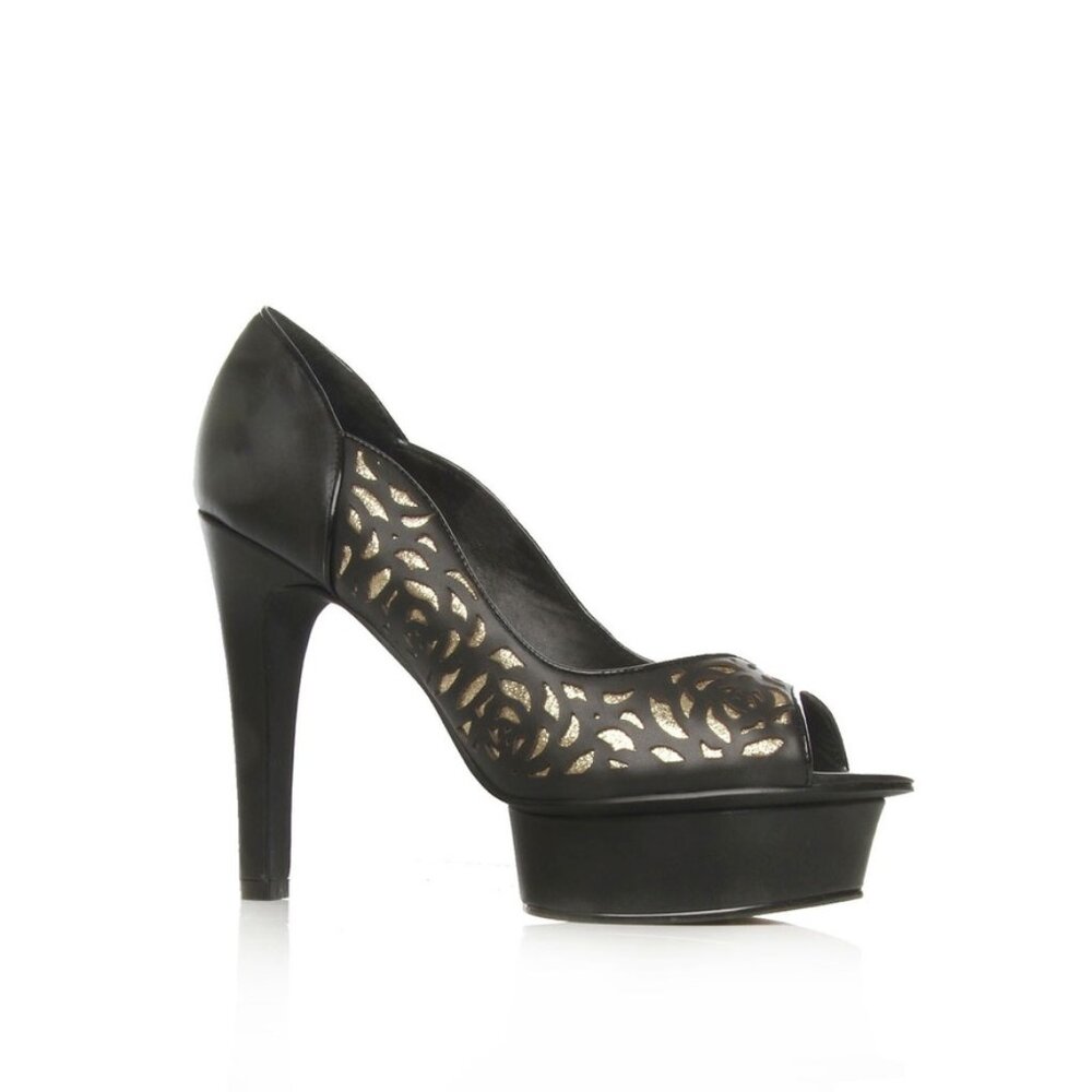KG Kurt Geiger Daisy Leather Platform Peep Toe Heels